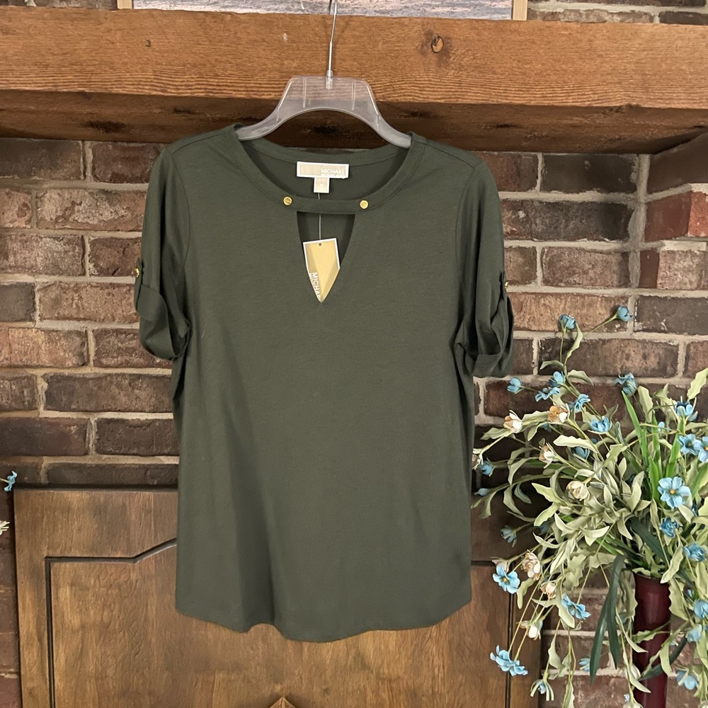 Michael Kors Olive Green M Top